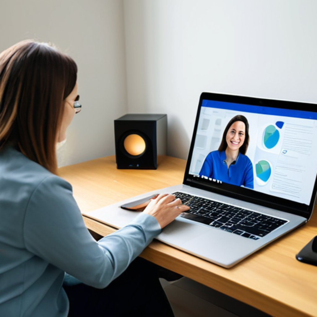 A professional adult individual, fully clothed in modest, comfortable attire, seated calmly at a desk in a well-lit, modern home office. They are engaged in a virtual therapy session on a laptop, with a gentle, focused expression, conveying a sense of privacy and ease. The background is softly blurred, indicating a personal, safe space. This image depicts a seamless integration of technology for mental health support, emphasizing accessibility and comfort. Perfect anatomy, correct proportions, natural pose, well-formed hands, proper finger count, natural body proportions. Safe for work, appropriate content, fully clothed, family-friendly, professional dress, high-quality digital illustration, realistic photography style.