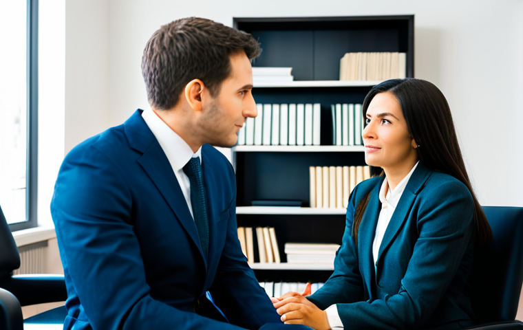 **

"A therapist in a bright, calming office, fully clothed in professional attire, actively listening to a client sitting across from them. Bookshelves and soft lighting in the background. The scene should convey empathy and understanding. Safe for work, appropriate content, family-friendly, perfect anatomy, correct proportions, natural pose, high quality."

**