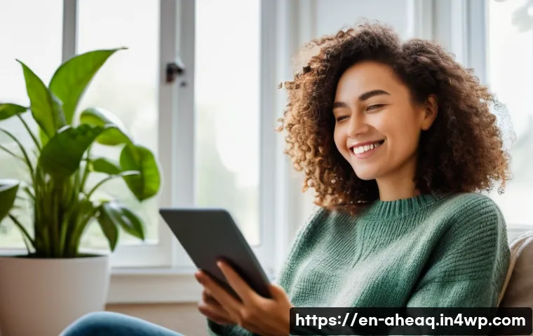 정신건강 치료의 디지털 트랜스포메이션 - **Prompt:** A young woman in her late 20s, with short, curly brown hair, sits comfortably on a plush...