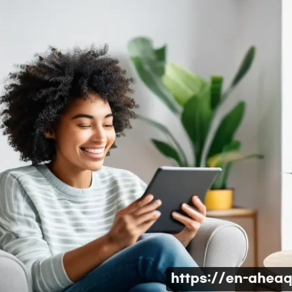 정신건강 케어 모델의 발전 방향 - **Prompt:** A diverse young adult, wearing comfortable, casual attire, is seated on a cozy armchair ...