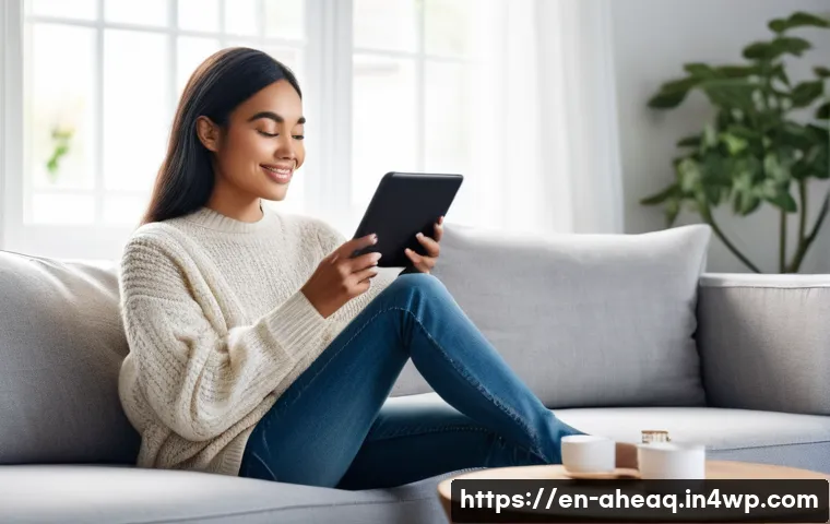 정신건강 케어의 새로운 패러다임 - **Prompt:** "A young adult (female, 20s, diverse ethnicity) is comfortably seated on a modern sofa i...